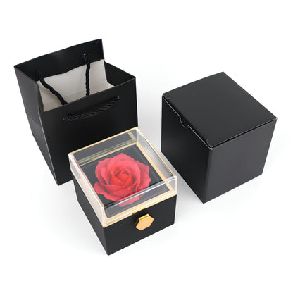 Eternal Rose Box with Engraved Necklace