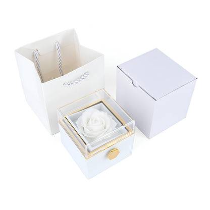 Eternal Rose Box with Engraved Necklace