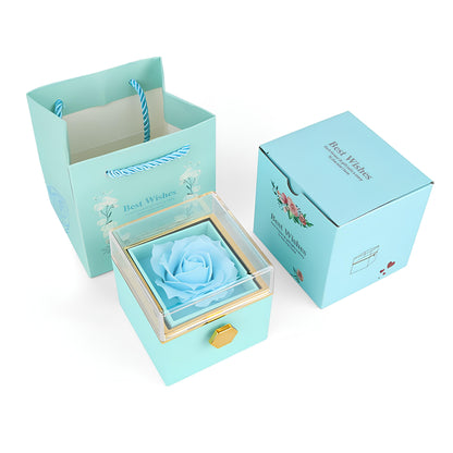 Eternal Rose Box with Engraved Necklace