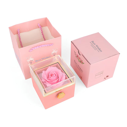 Eternal Rose Box with Engraved Necklace