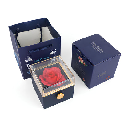 Eternal Rose Box with Engraved Necklace