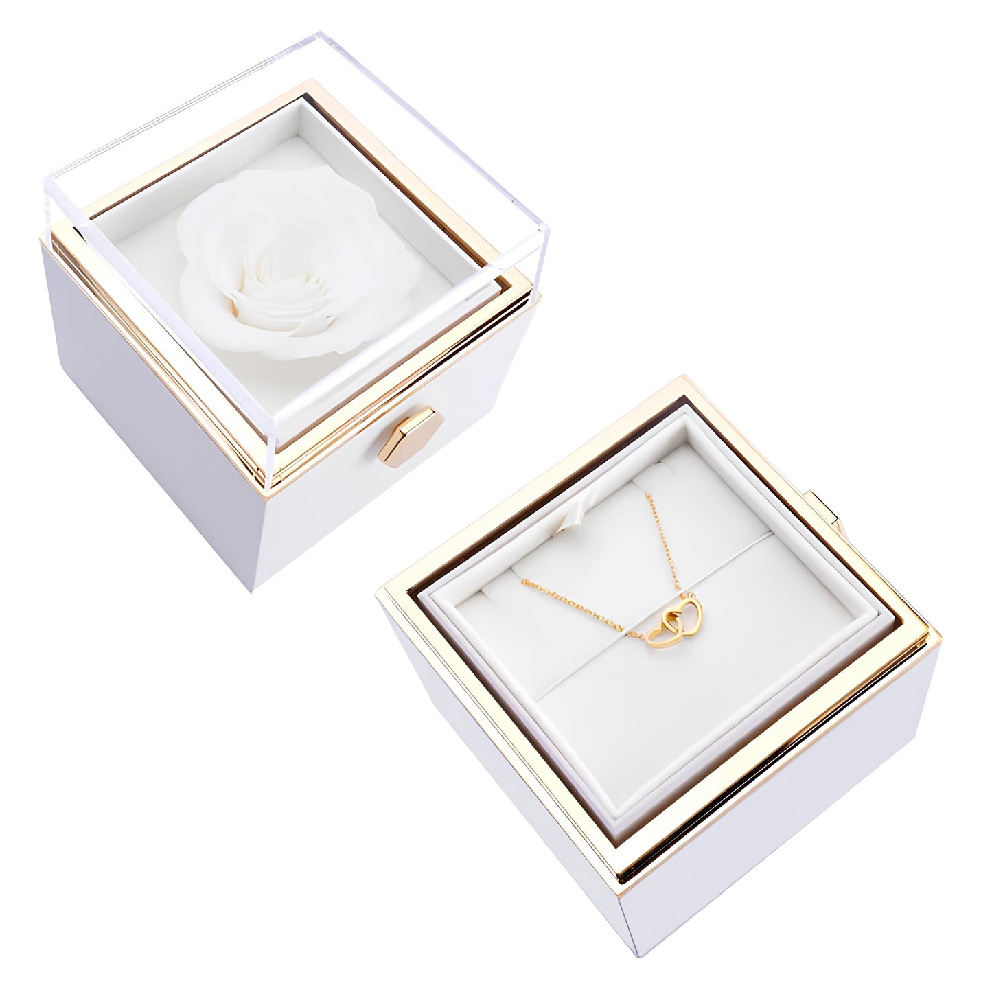 Eternal Rose Box with Engraved Necklace