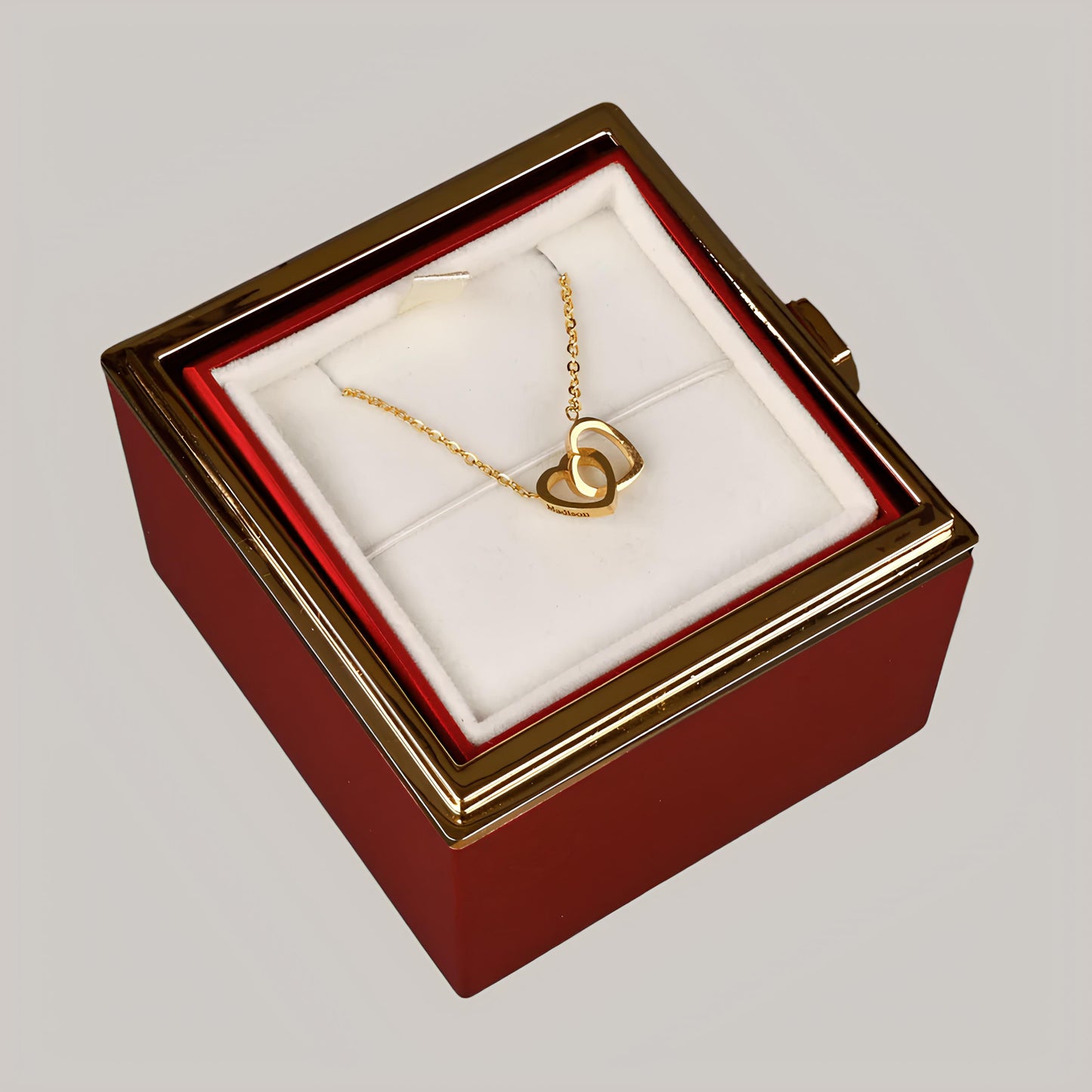 Eternal Rose Box with Engraved Necklace
