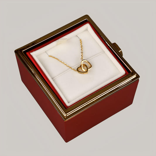 Eternal Rose Box with Engraved Necklace